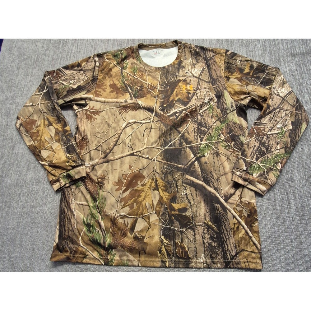 Under Armour men's outdoor Realtree camo long sleeve shirt XL Heat Gear pullover